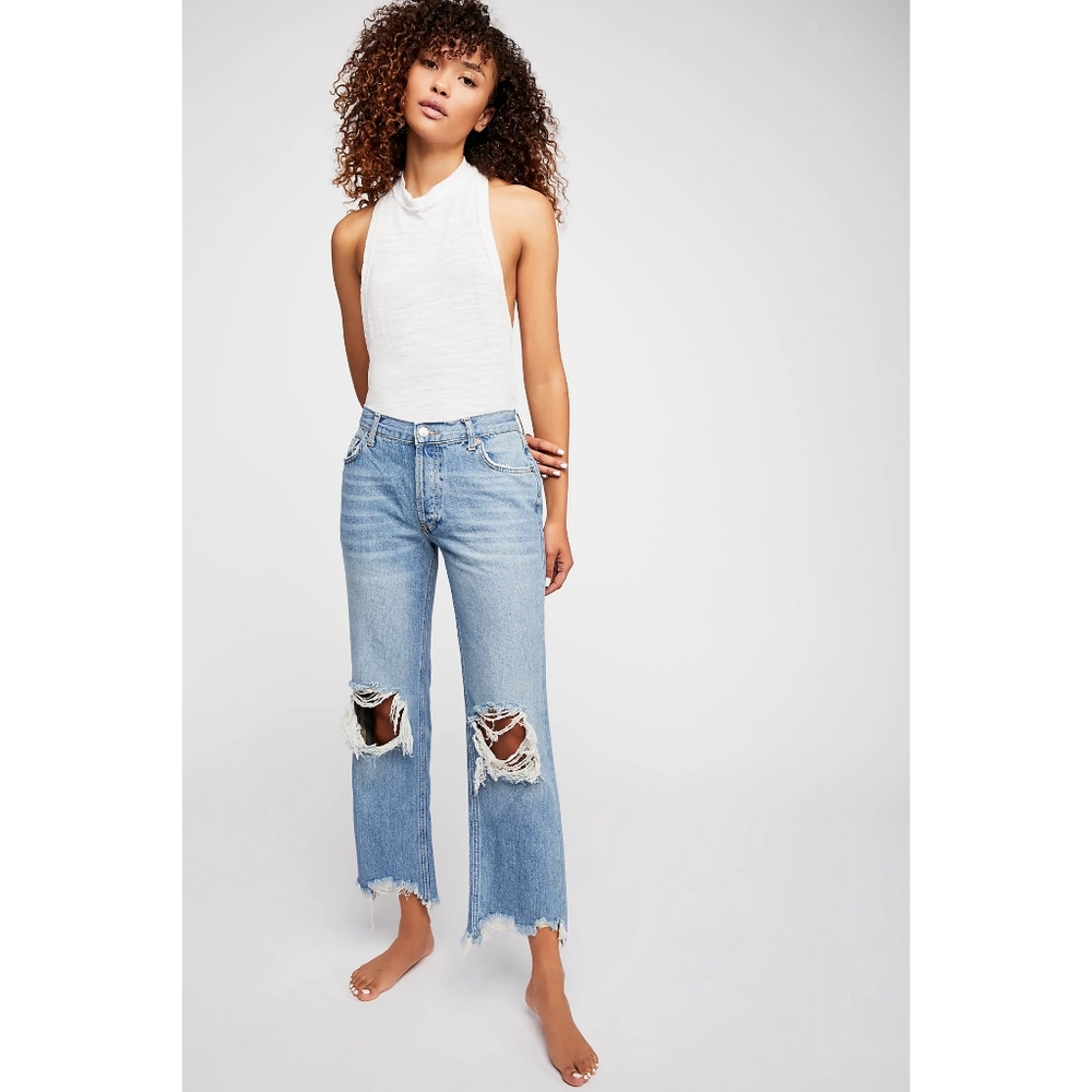 We The Free | Maggie Mid-Rise Straight Jeans Light Stone